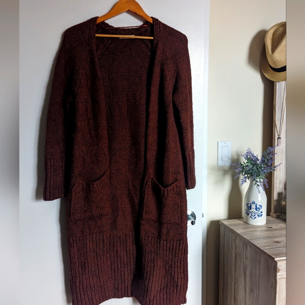 Mango Knit Maroon Cardigan